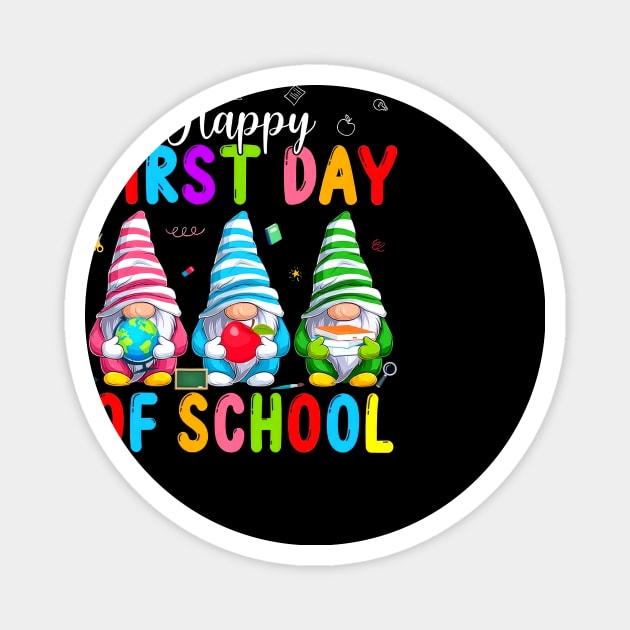 Cute Gnomes Happy First Day Of School Back To School Magnet by PlumleelaurineArt